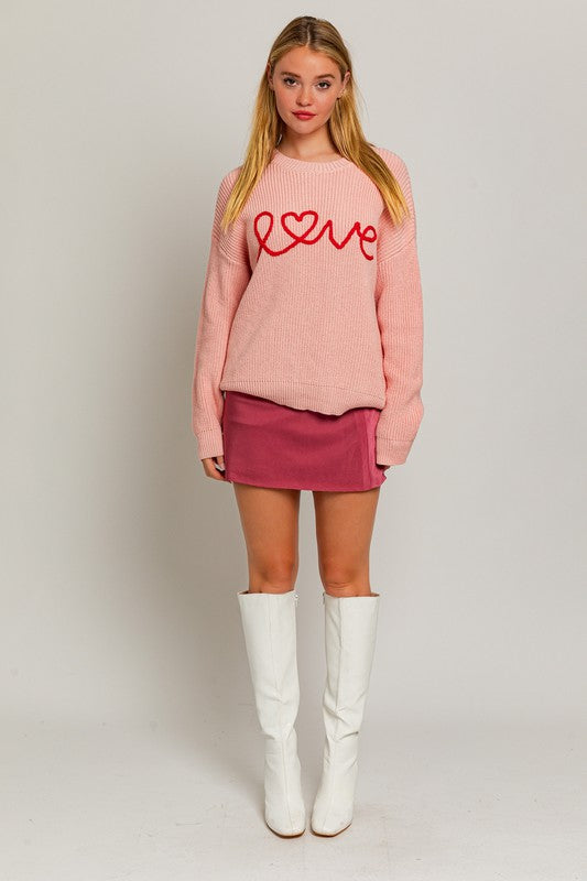 Love Pink Knit Sweater - Shop Tiny Details