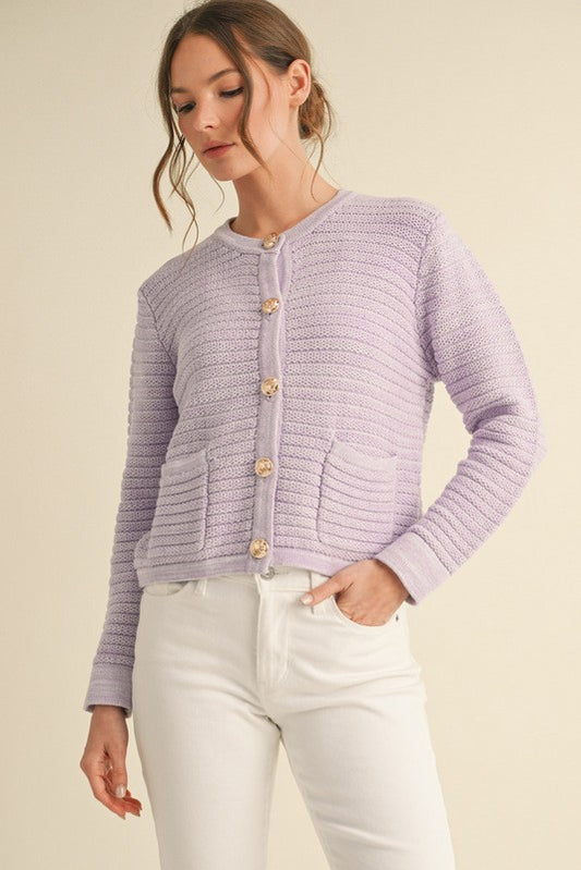 Lavender Button Up Jacket - The Tiny Details