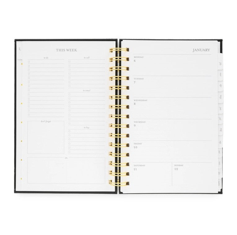 2025 Black Small Spiral Planner - The Tiny Details