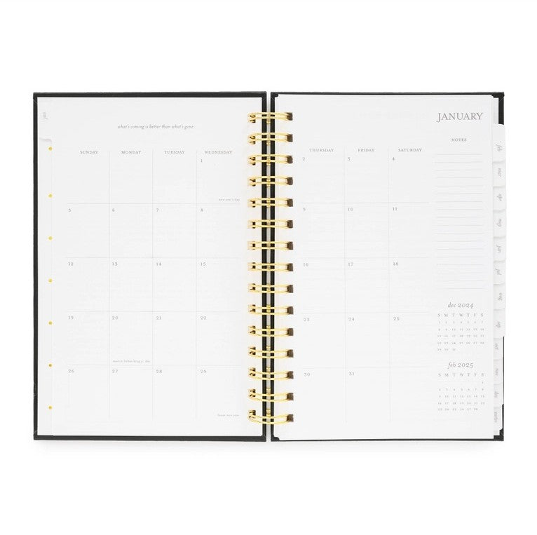 2025 Black Small Spiral Planner - The Tiny Details