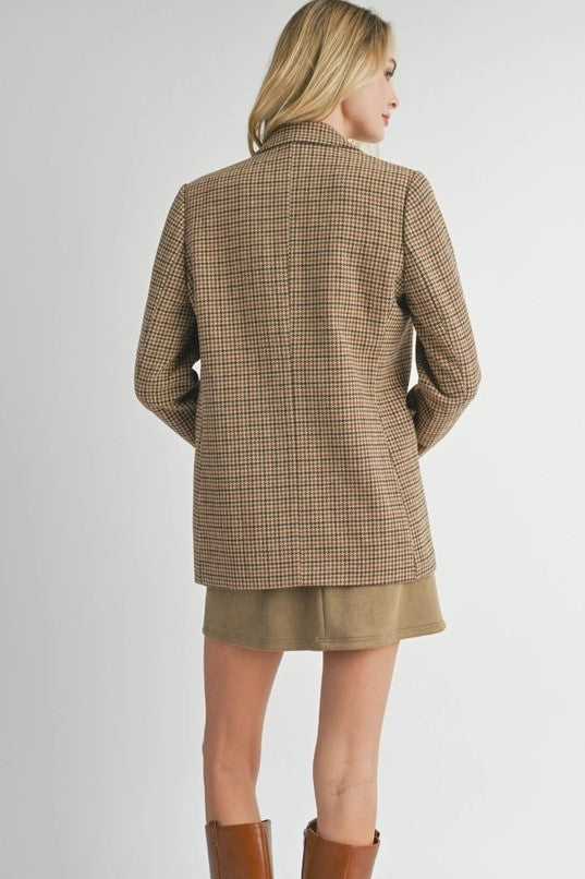 Nicola Taupe Houndstooth Blazer - The Tiny Details