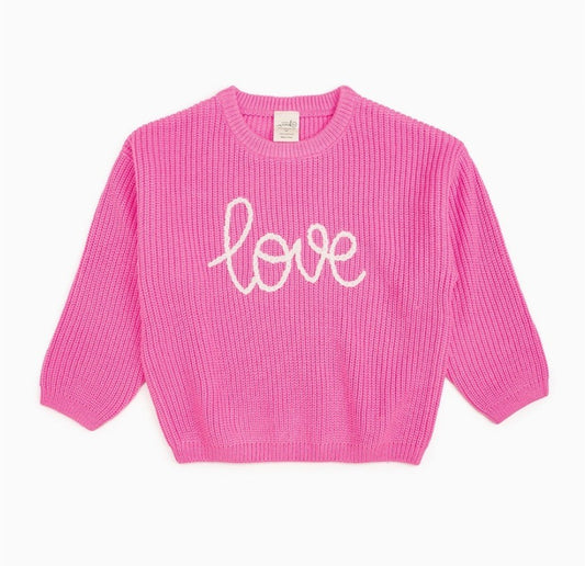 Love Script Knit Baby Sweater - The Tiny Details