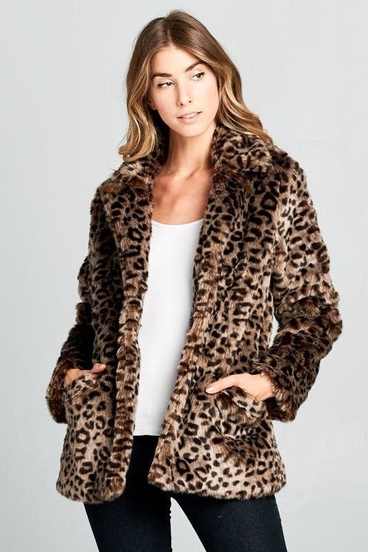 Leopard Faux Fur Coat - The Tiny Details