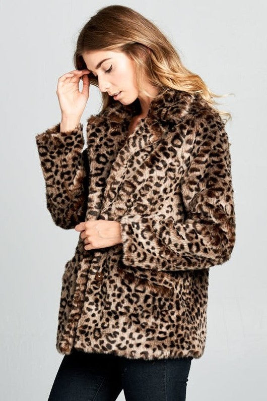 Leopard Faux Fur Coat - The Tiny Details