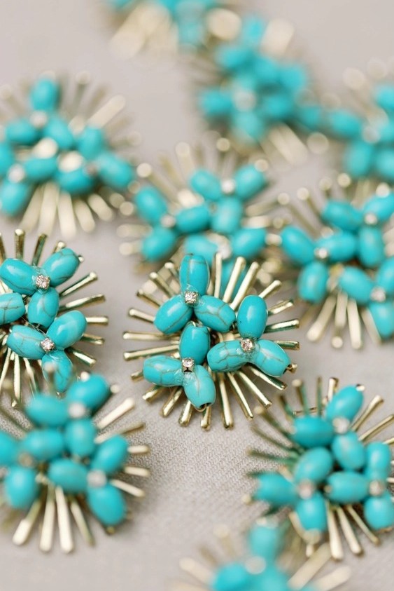 The Tiny Details Turquoise Sunburst Stud Earrings
