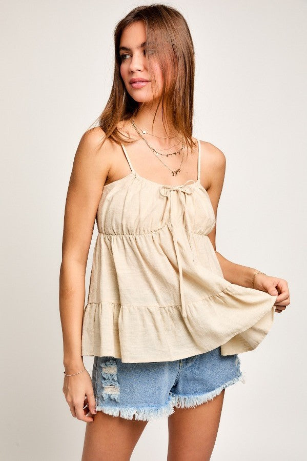 Neutral Flared Tank Top - The Tiny Details