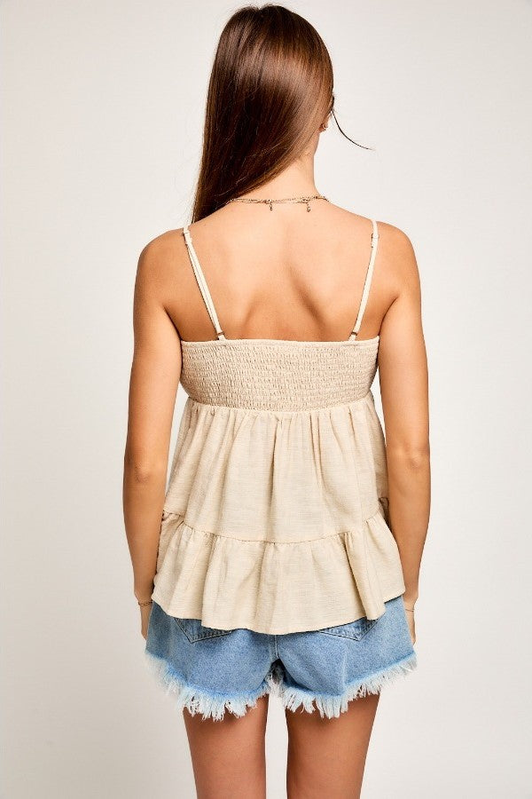 Neutral Flared Tank Top - The Tiny Details
