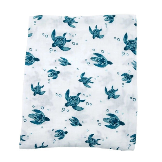 Oh-So Soft Sea Turtle Muslin Swaddle - The Tiny Details