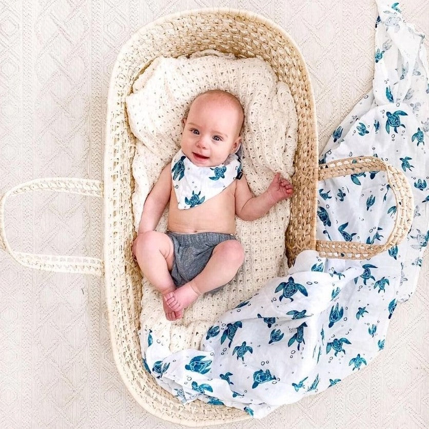 Oh-So Soft Sea Turtle Muslin Swaddle - The Tiny Details