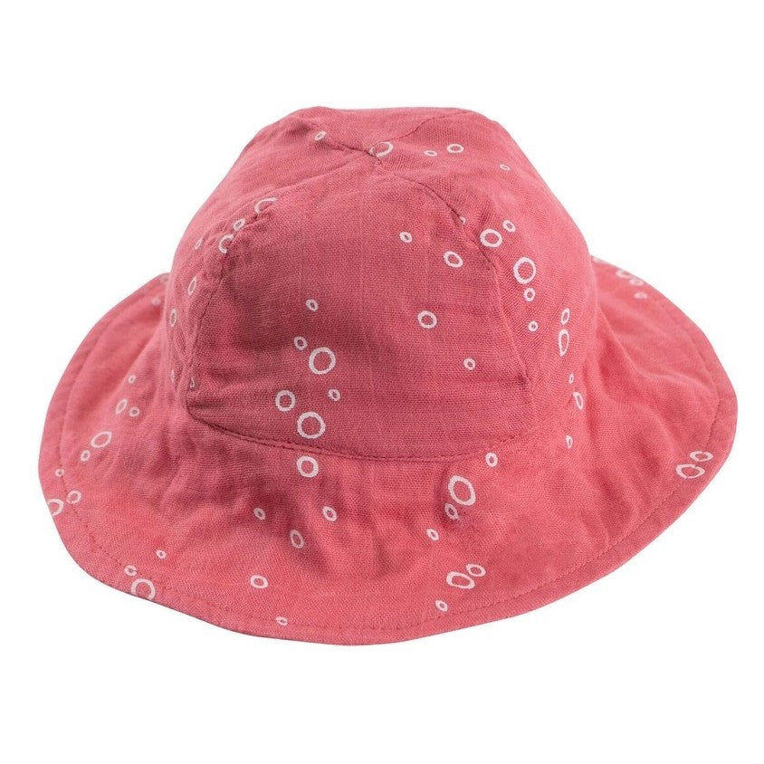 Pink Bubbles Muslin Sun Hat - The Tiny Details