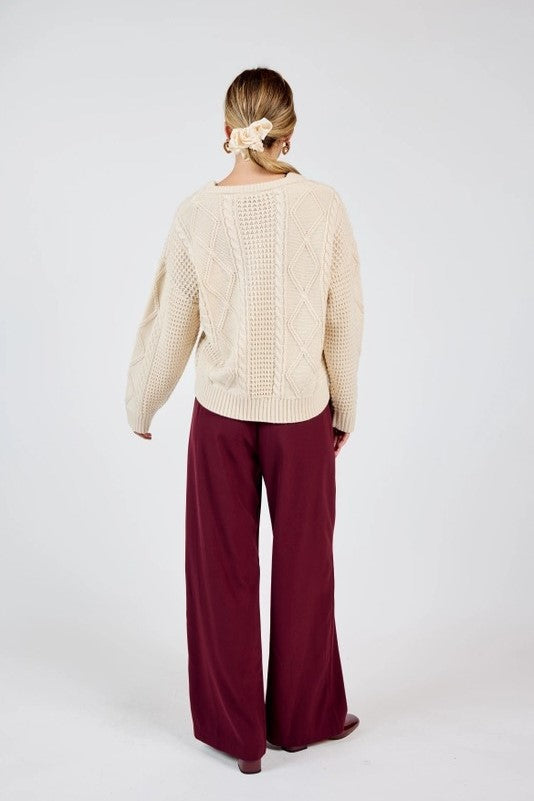 Teri Cable Crewneck Sweater - The Tiny Details