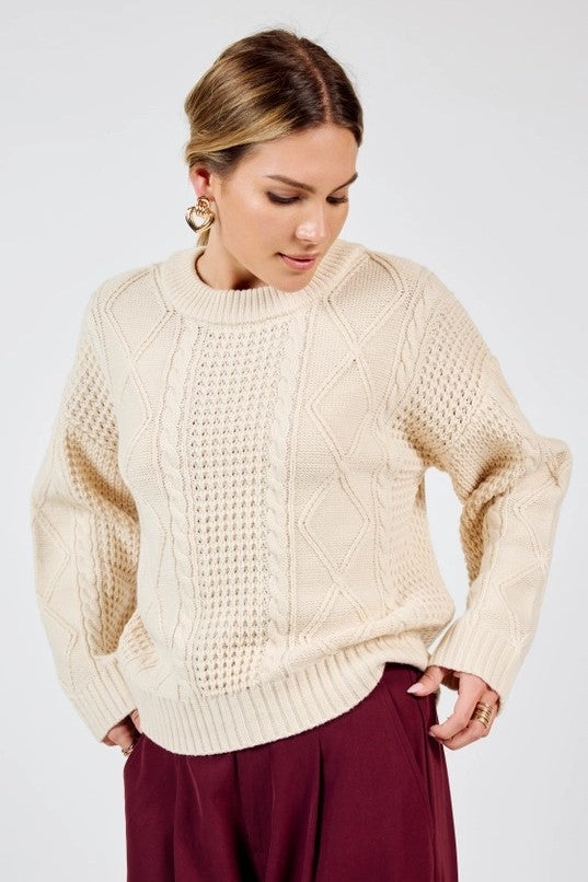 Teri Cable Crewneck Sweater - The Tiny Details