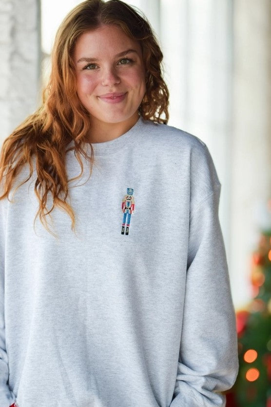 Nutcracker Embroidered Sweatshirt - The Tiny Details