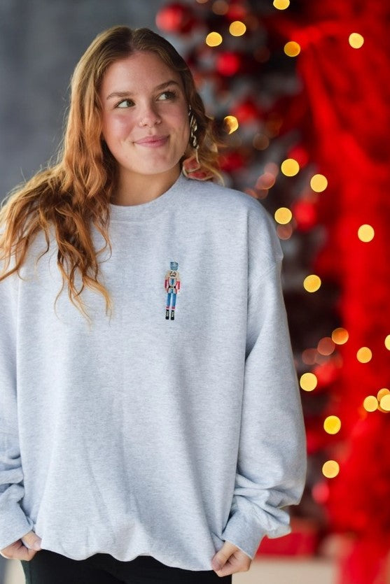 Nutcracker Embroidered Sweatshirt - The Tiny Details