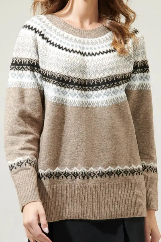 The Tiny Details Breck Fair Isle Crewneck Sweater