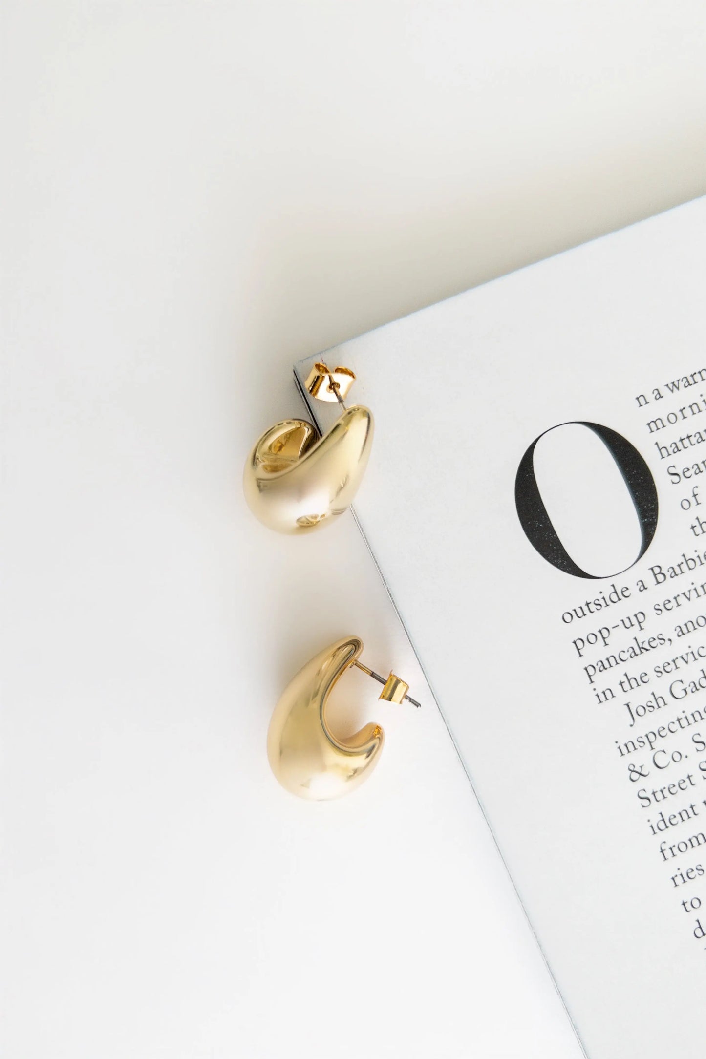 The Tiny Details Classic Gold Tear Huggie Earrings