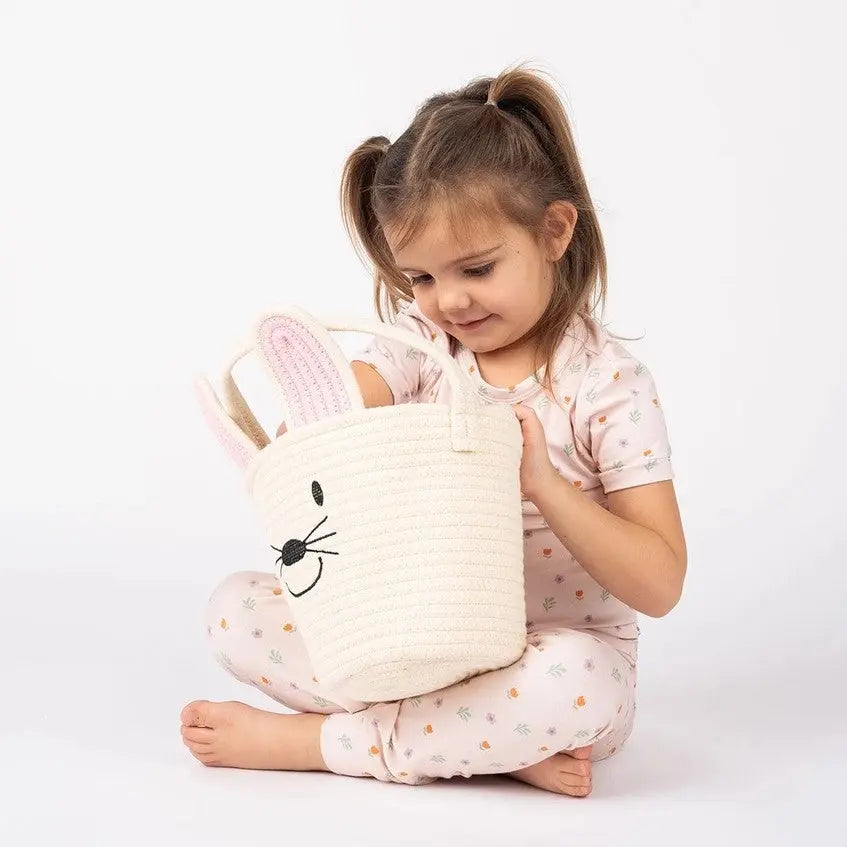 The Tiny Details Cream Bunny Rope Easter Basket