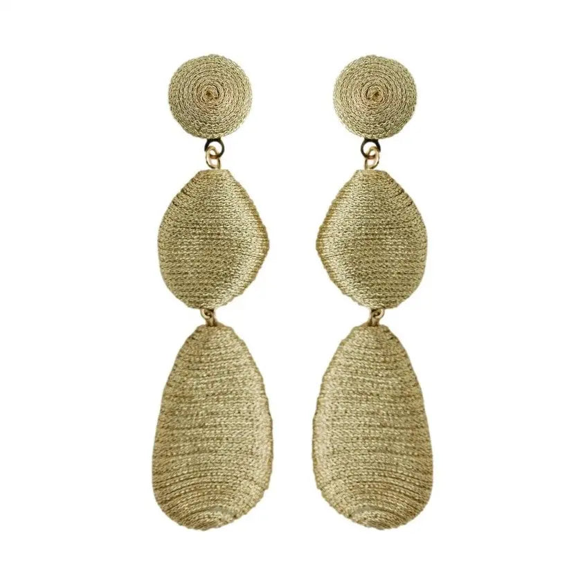 The Tiny Details Gold Lido Statement Drop Earrings