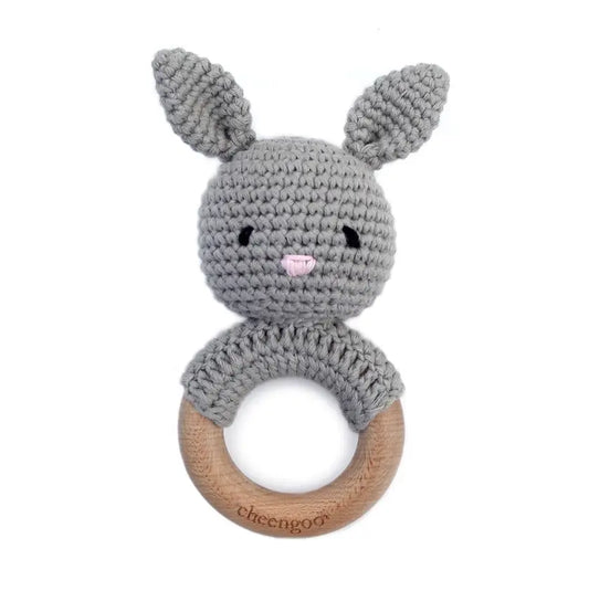 The Tiny Details Grey Bunny Teething Rattle