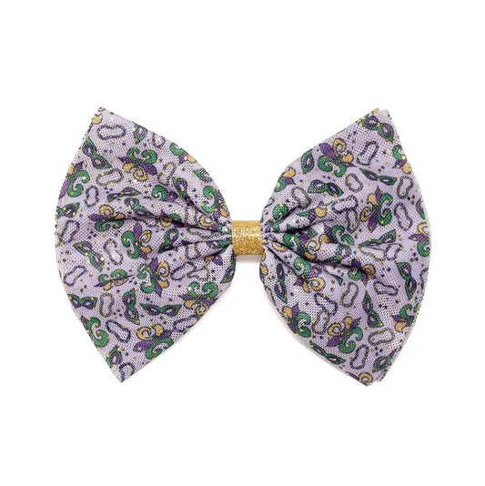 The Tiny Details Mardi Gras Tulle Bow Clip