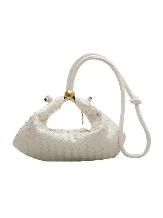 The Tiny Details Naomi White Woven Hobo Handbag