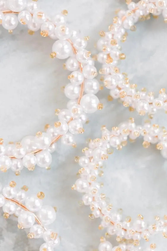 The Tiny Details Pearl Cluster Statement Hoop Earrings