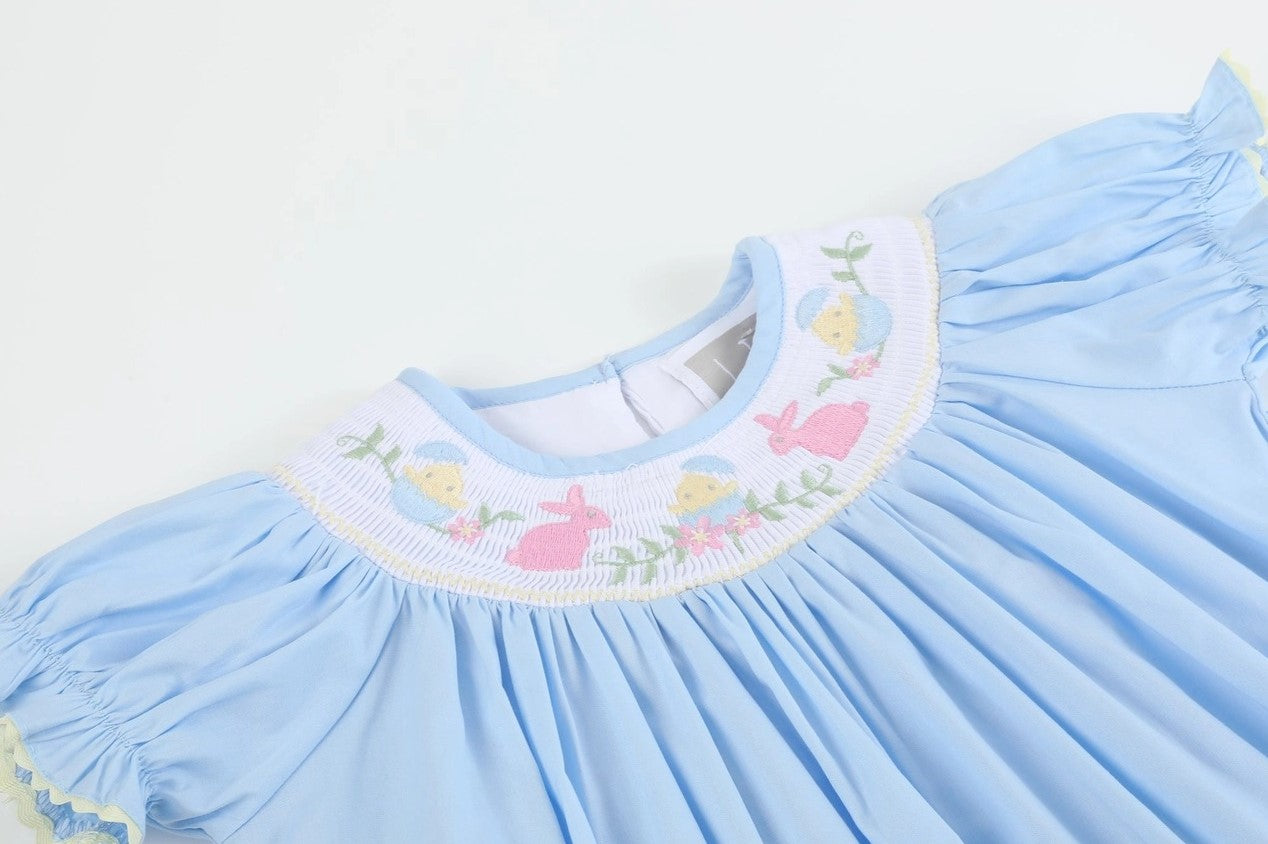 Light Blue Easter Smocked Bishop Dress - Shop Tiny Details