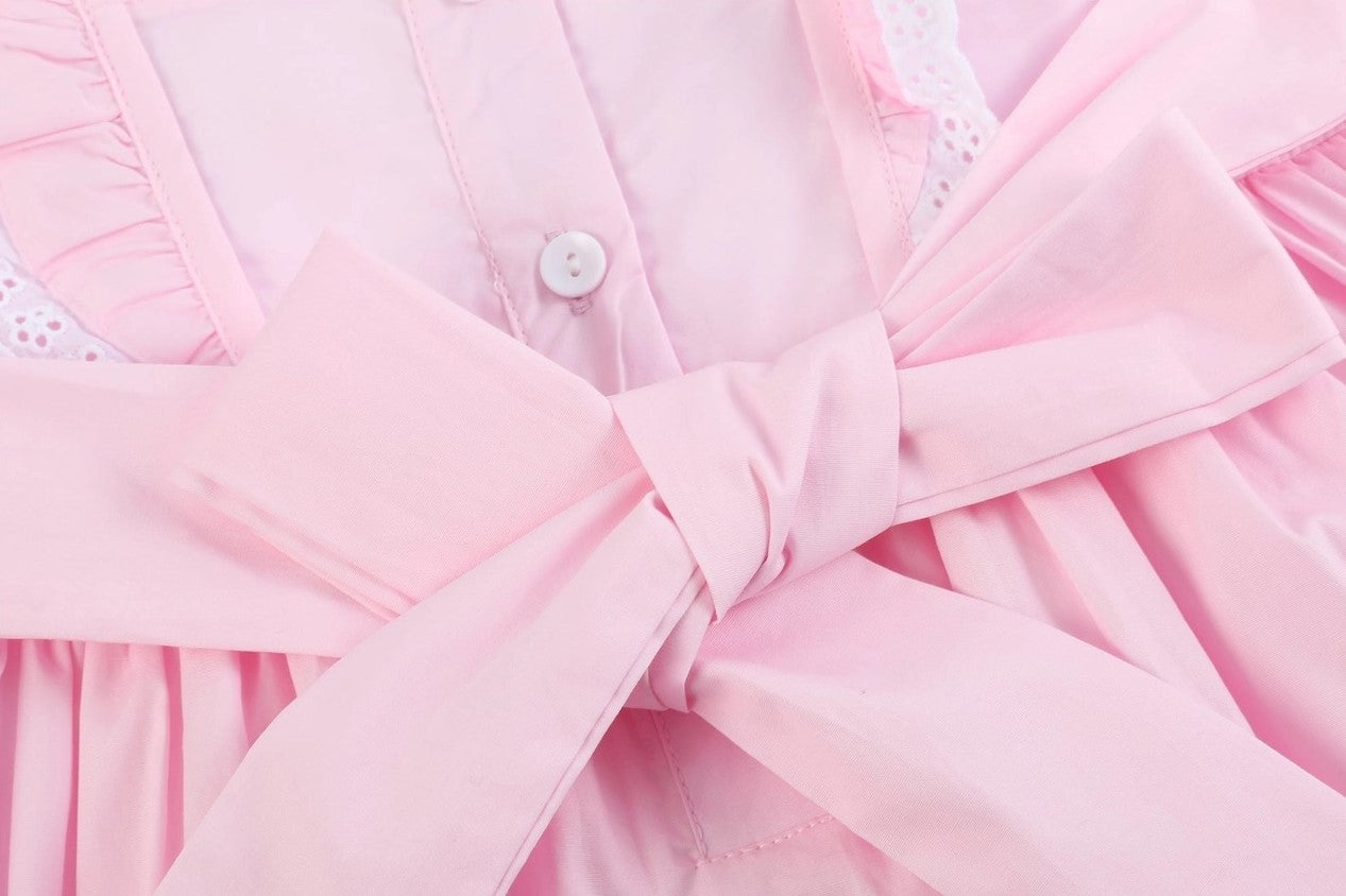 Pink Bunny Ruffle Shoulder Dress - The Tiny Details