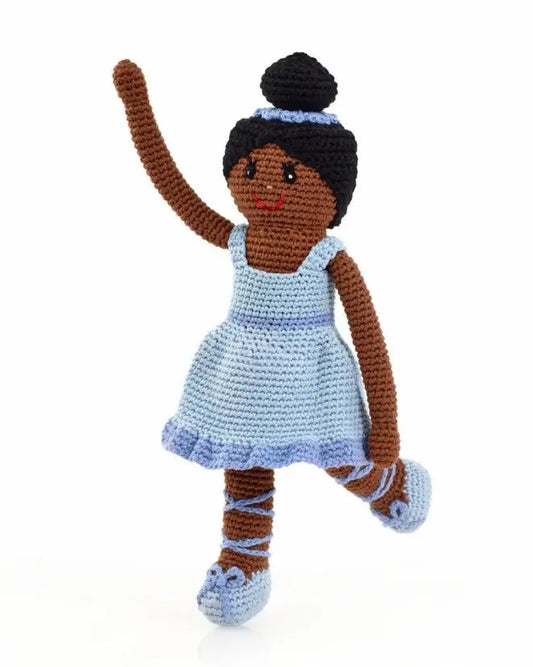 The Tiny Details Blue Storytime Ballerina Knitted Doll