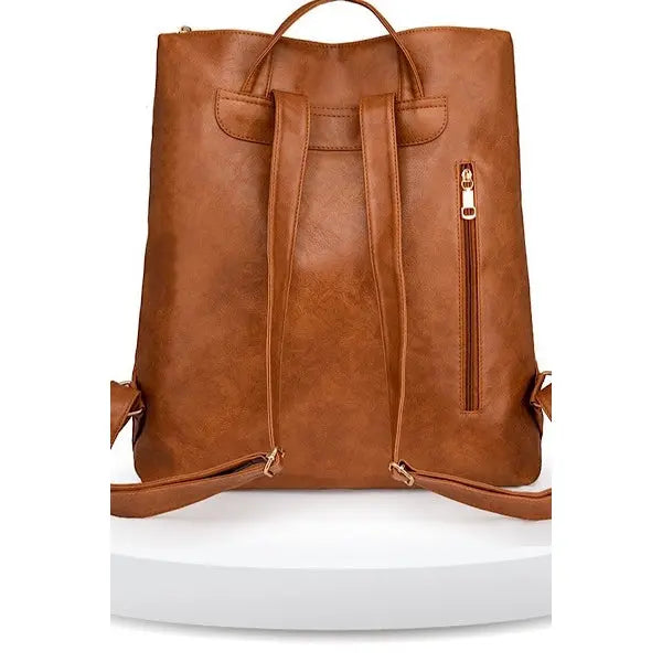 The Tiny Details Brown Leather Backpack
