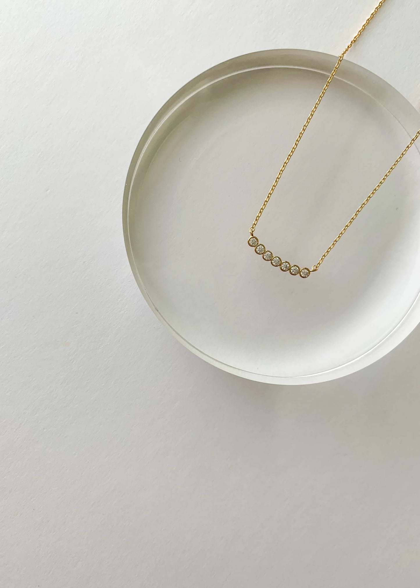The Tiny Details Bubble Stone Dainty Bar Necklace