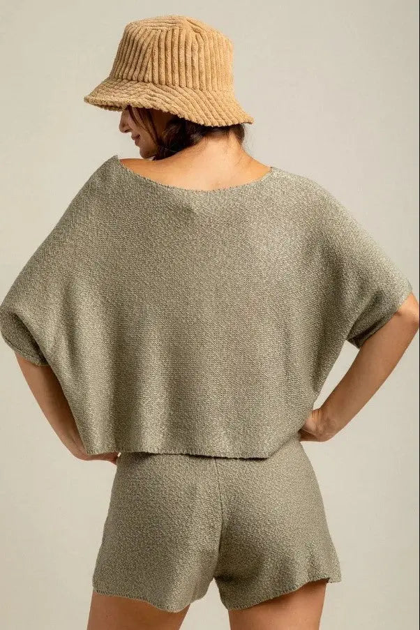 The Tiny Details Comfy Knit Sweater Top & Short Set