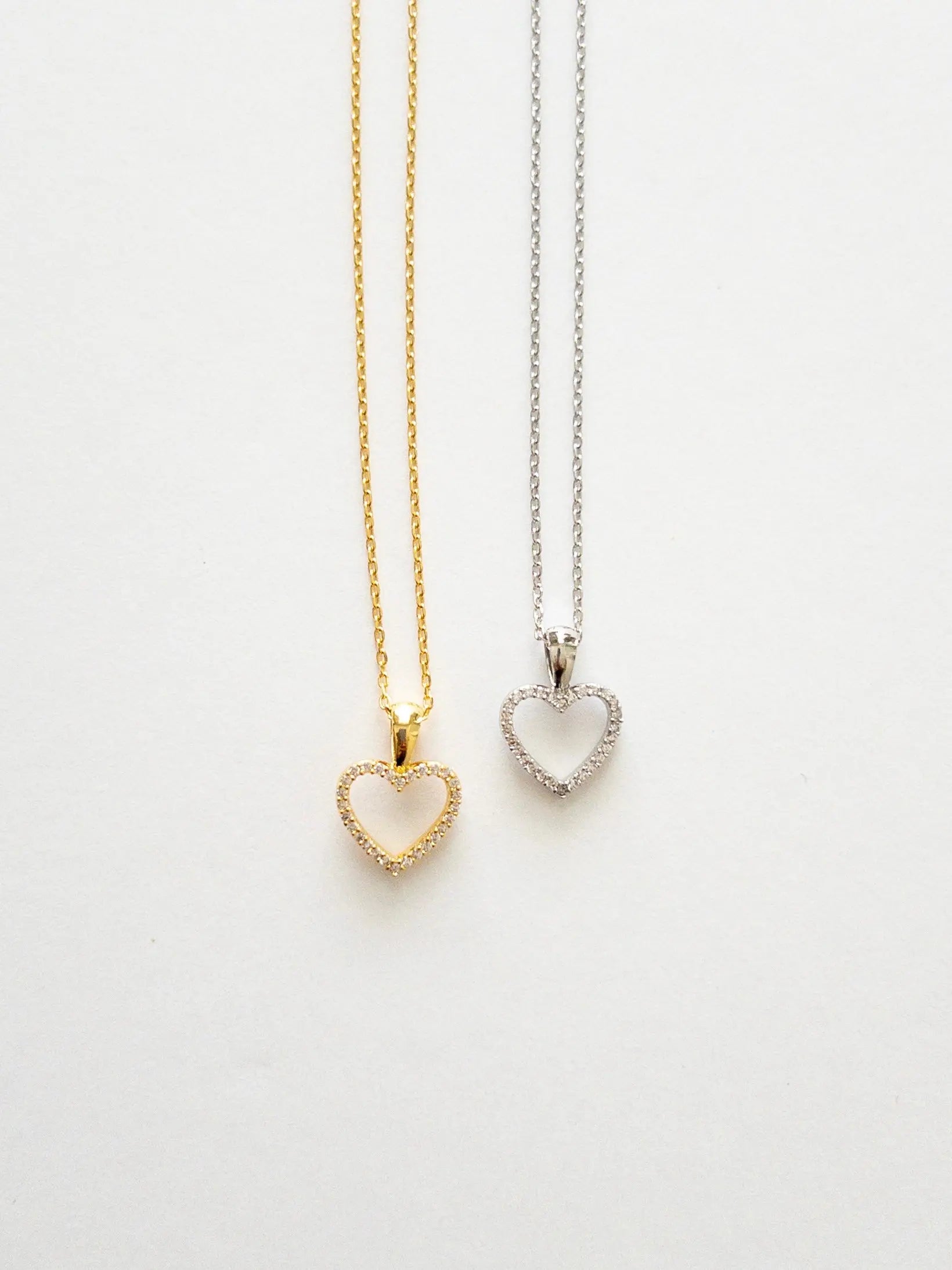 The Tiny Details Cut-Out Pave Heart Pendant Necklace