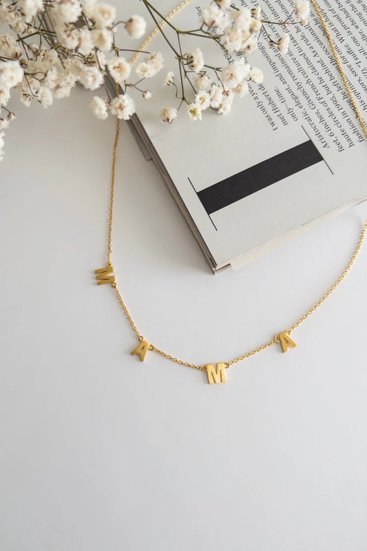 The Tiny Details Dainty MAMA Station Charm Necklace