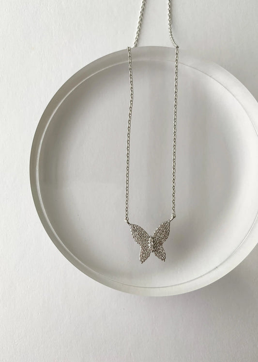The Tiny Details Dainty Rhinestone Butterfly Necklace