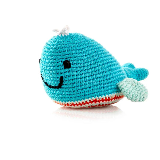 The Tiny Details Deep Turquoise Knitted Whale Rattle
