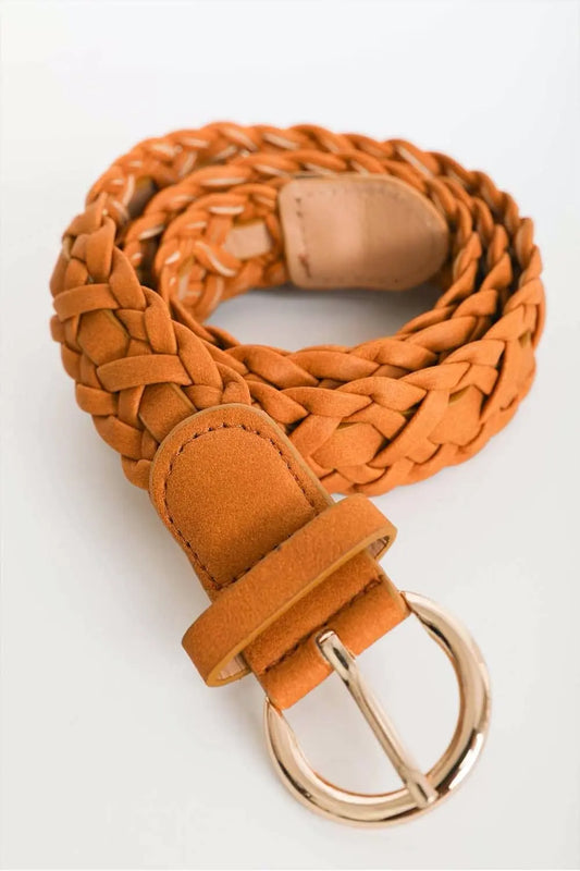 The Tiny Details Double Braided Camel Belt with Buckle