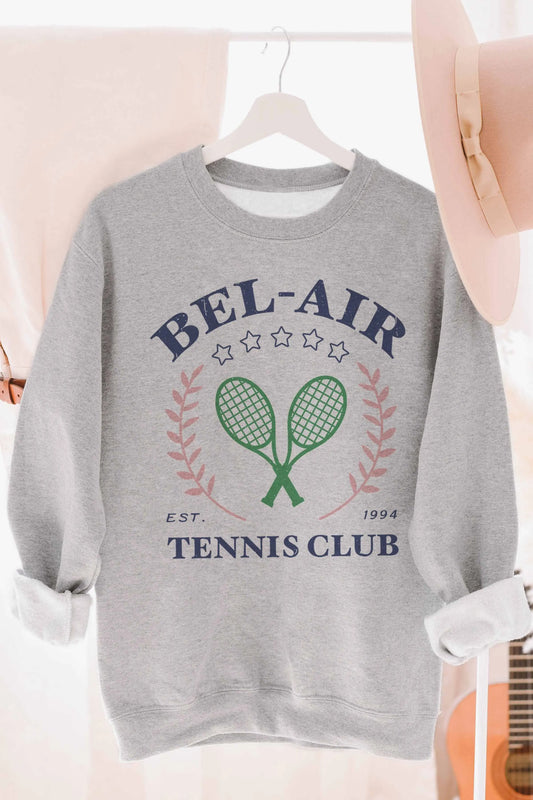 The Tiny Details Grey "Bel-Air Tennis Club" Graphic Sweatshirt