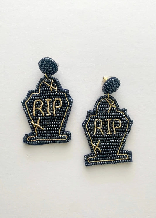 Halloween Bead RIP Tombstone Earrings by The Tiny Details