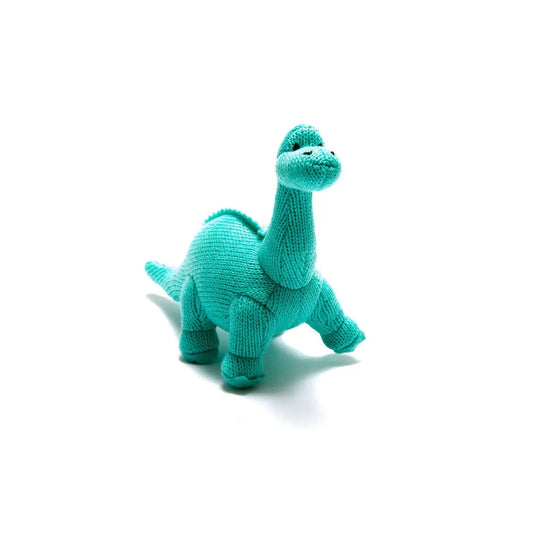 The Tiny Details Knitted Diplodocus Dino Baby Rattle
