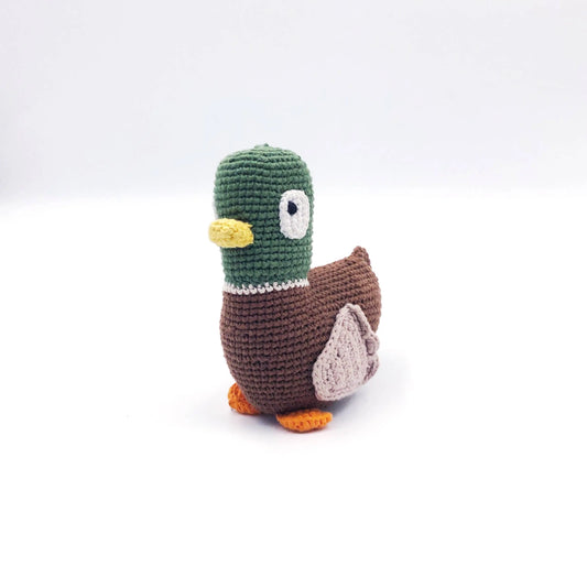 The Tiny Details Knitted Mallard Duck Rattle