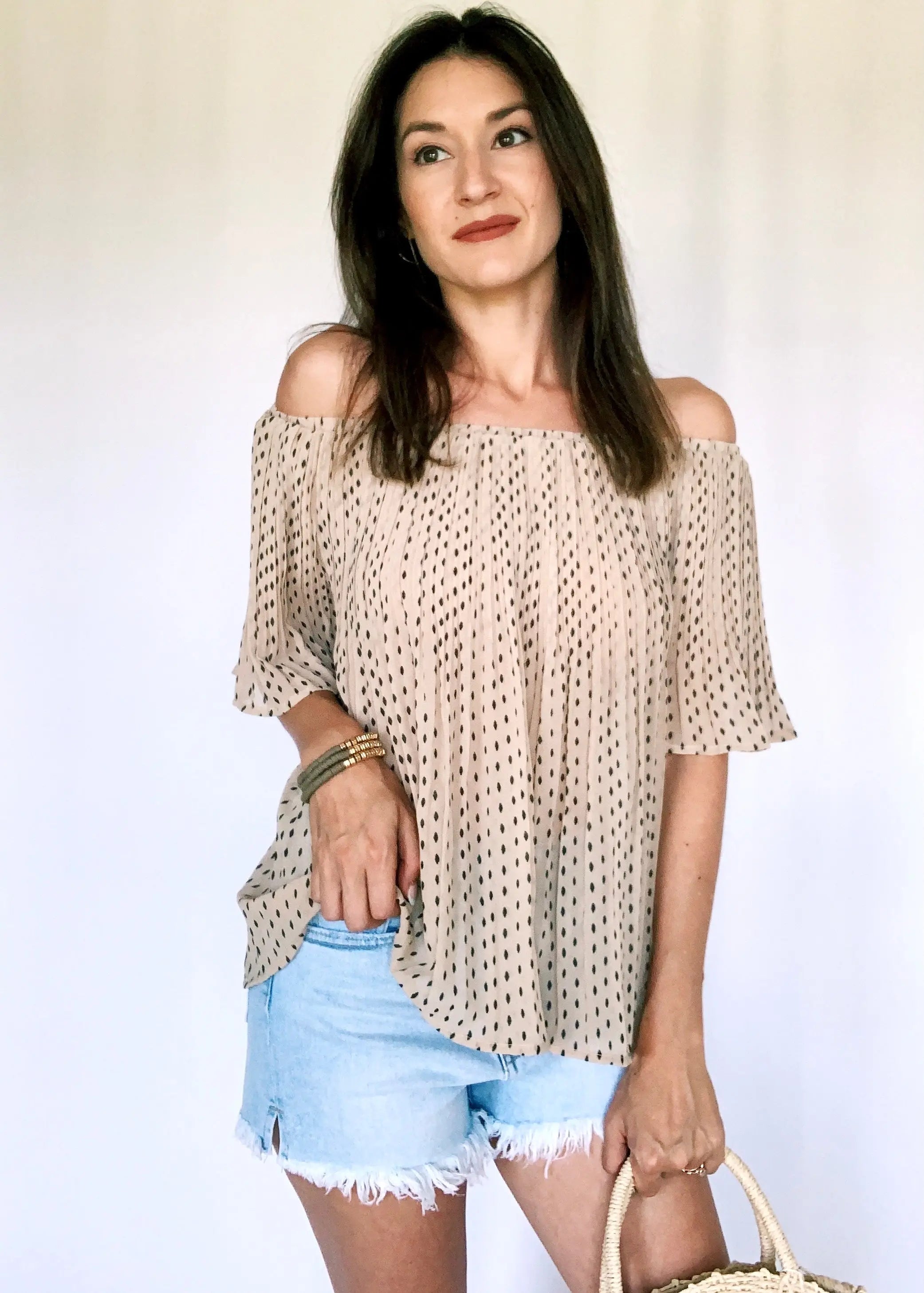 Off the shoulder online flowy top