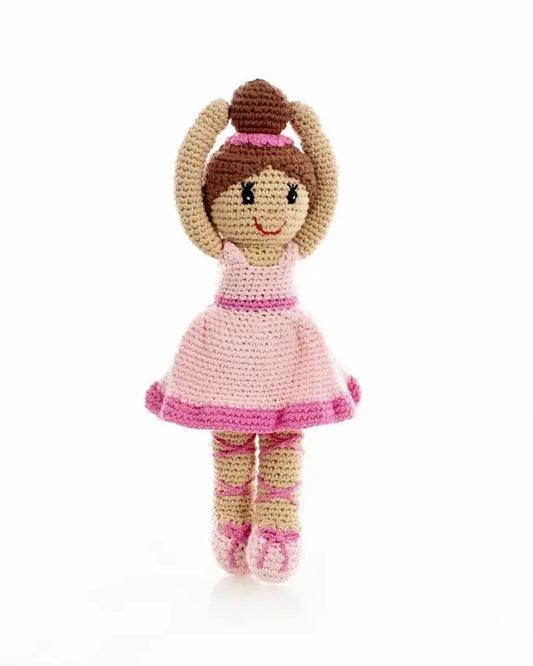 The Tiny Details Pink Storytime Ballerina Knitted Doll