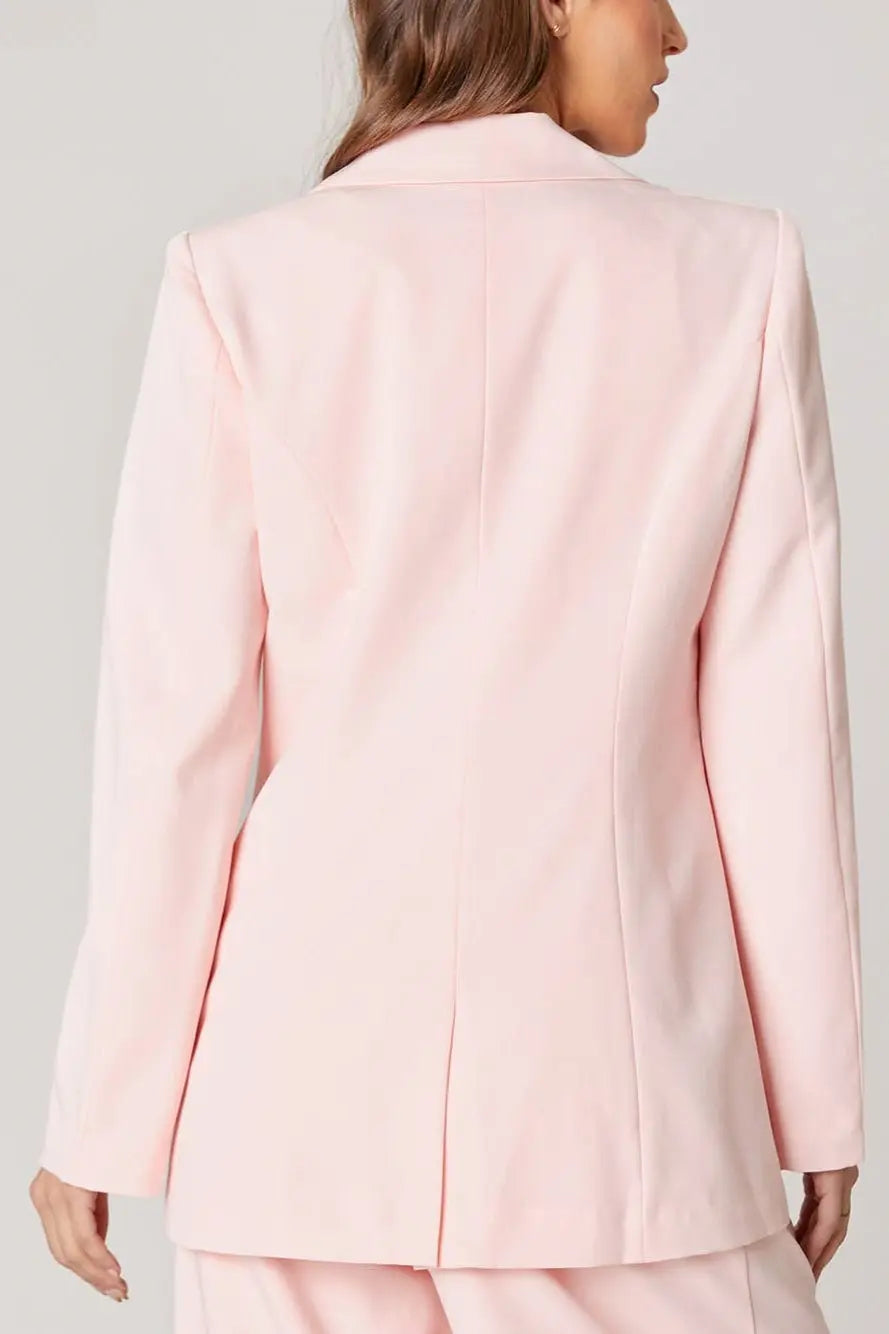The Tiny Details Power Moves Pink Fitted Blazer