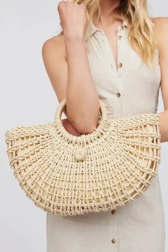 The Tiny Details Rhodes Natural Woven Cream Tote