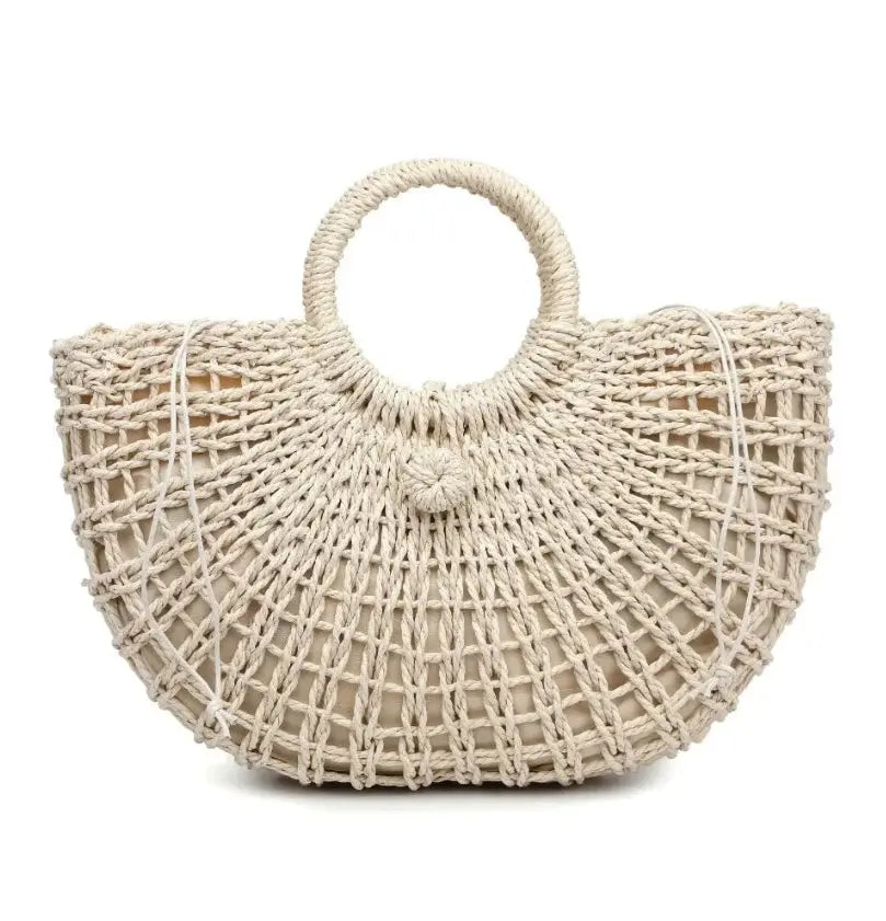 The Tiny Details Rhodes Natural Woven Cream Tote
