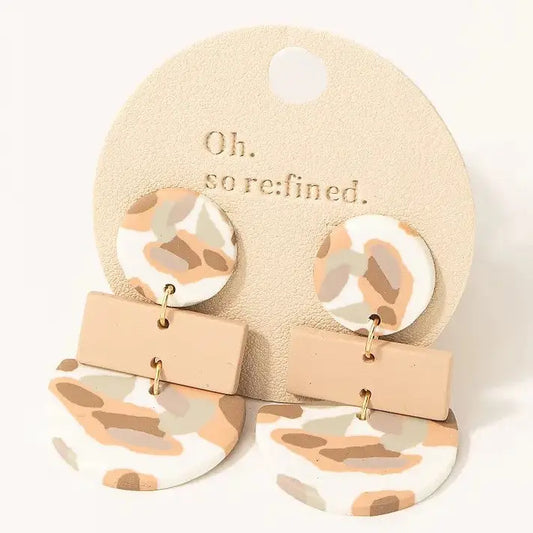 The Tiny Details Semi Stacked Clay Circle Drop Earrings