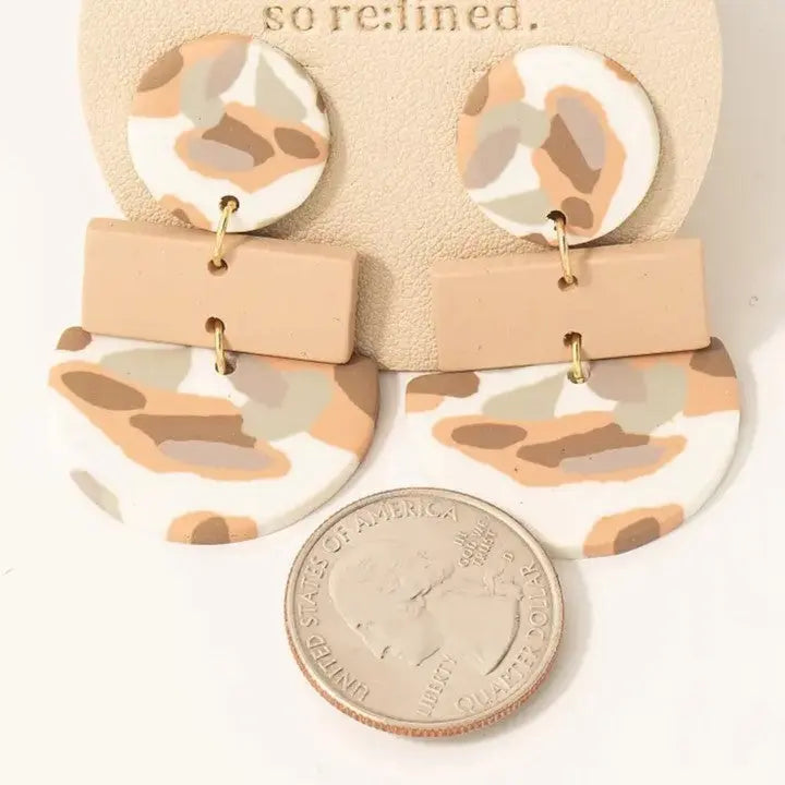 The Tiny Details Semi Stacked Clay Circle Drop Earrings