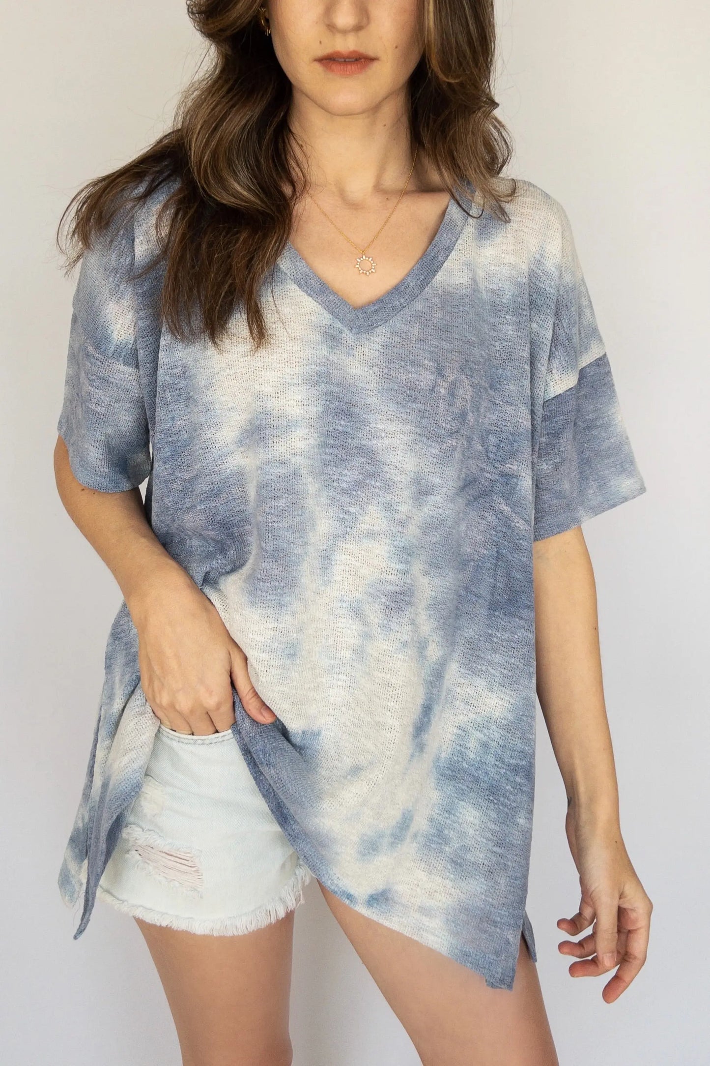 The Tiny Details Short Sleeve Knit Tie-dye Top