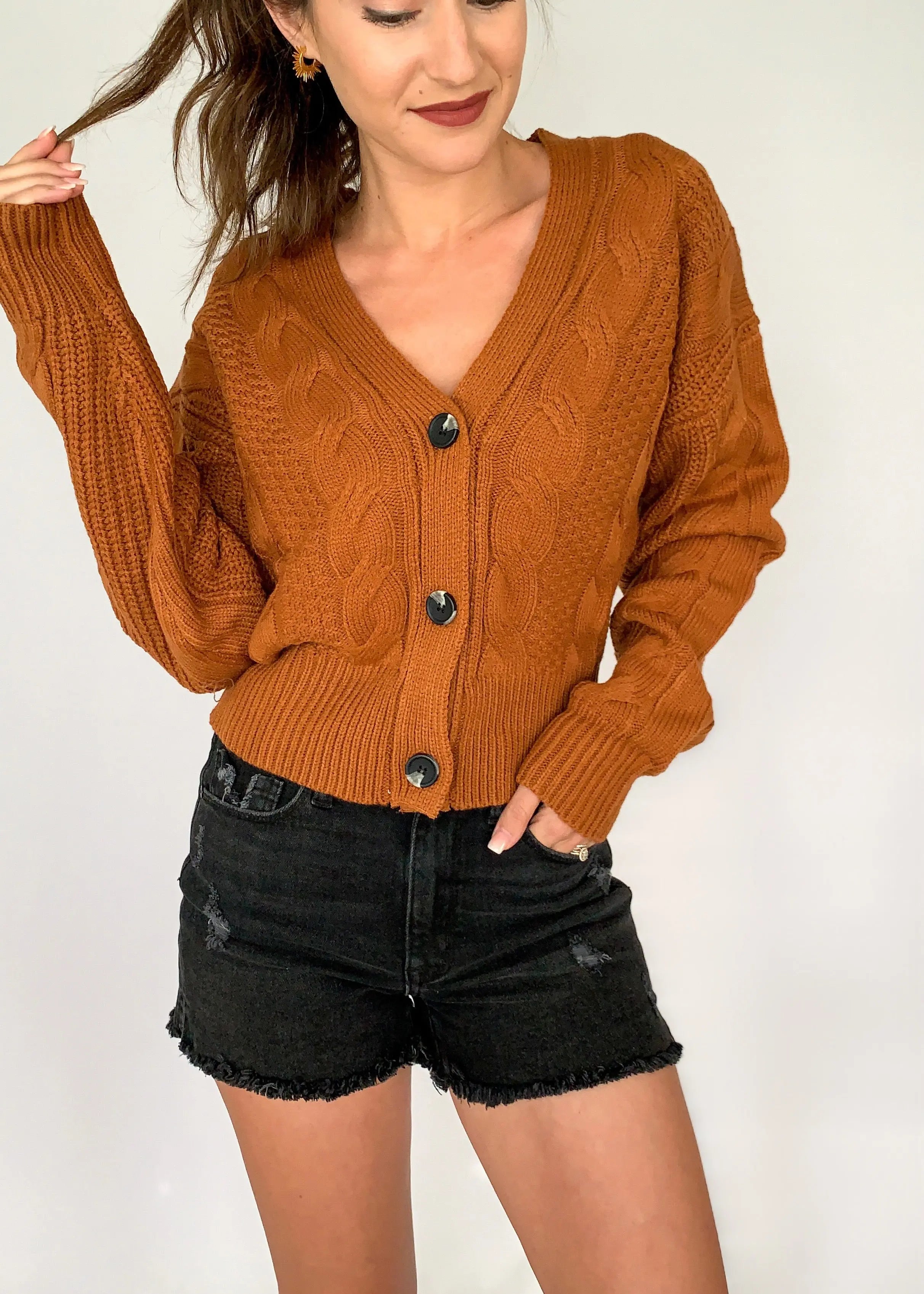 Terracotta cardigan sale